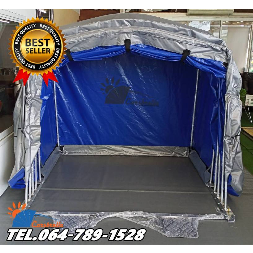 เต๊นท์จอดรถสำเร็จรูป-carsbrella-รุ่น-twin-scoot-aluminium-frame