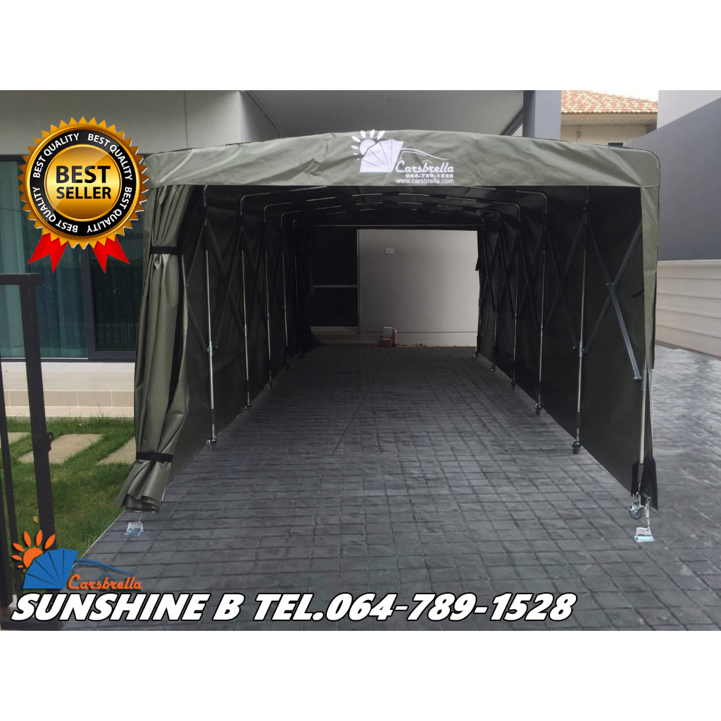 โรงจอดรถพับได้-โรงจอดรถสำเร็จรูป-carsbrella-รุ่น-sunshine-b-215cm-สามารถ-ยืด-หด-พับ-เก็บ-ได้-ใช้งานสะดวก