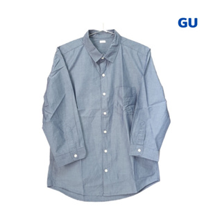 GU(M) เสื้อเชิ้ตแขนยาว สีเทา