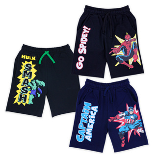 โปรโมชั่น : Marvel Boy Shorts Hulk Captain America Spider-man - กางเกงขาสั้นเด็กผู้ชายลายฮีโร่มาร์เวล กัปตัน อเมริกา สไปเดอร์แมน สินค้าลิขสิทธ์แท้100% characters studio