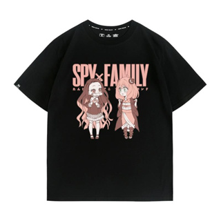 Spy × Family Arnia และ Demon Slayer: Nezuko อะนิเมะเสื้อยืดแขนสั้นลำลองคอกลมเสื้อผ้าผู้หญิง