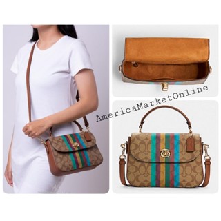 กระเป๋า COACH/ MARLIE TOP HANDLE SATCHEL IN SIGNATURE CANVAS WITH STRIPE (COACH C5644)