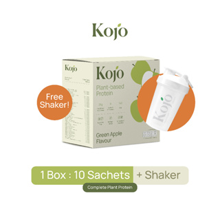 Box + Shaker Set: Kojo Plant Based Protein Green Apple Flavour โปรตีนจากพืช รสแอปเปิ้ลเขียว+แก้วเชค