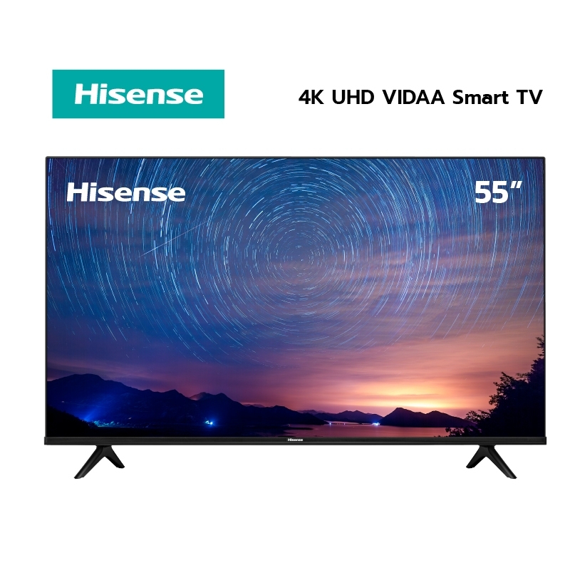 ภาพหน้าปกสินค้าHisense TV ทีวี 55 นิ้ว 4K Ultra HD Smart TV รุ่น 55E6H VIDAA U5 Voice Control Dolby Vision Netflix YouTube 2.4G+5G WIFI Build in /DVB-T2 / USB2.0 / HDMI /AV จากร้าน hisense_official_shop บน Shopee