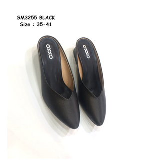5okshop รองเท้าแฟชั่นหน้าสวมเปิดส้นหัวแหลม รุ่น sm3255สีดำ/บรอนซ์/ตาล