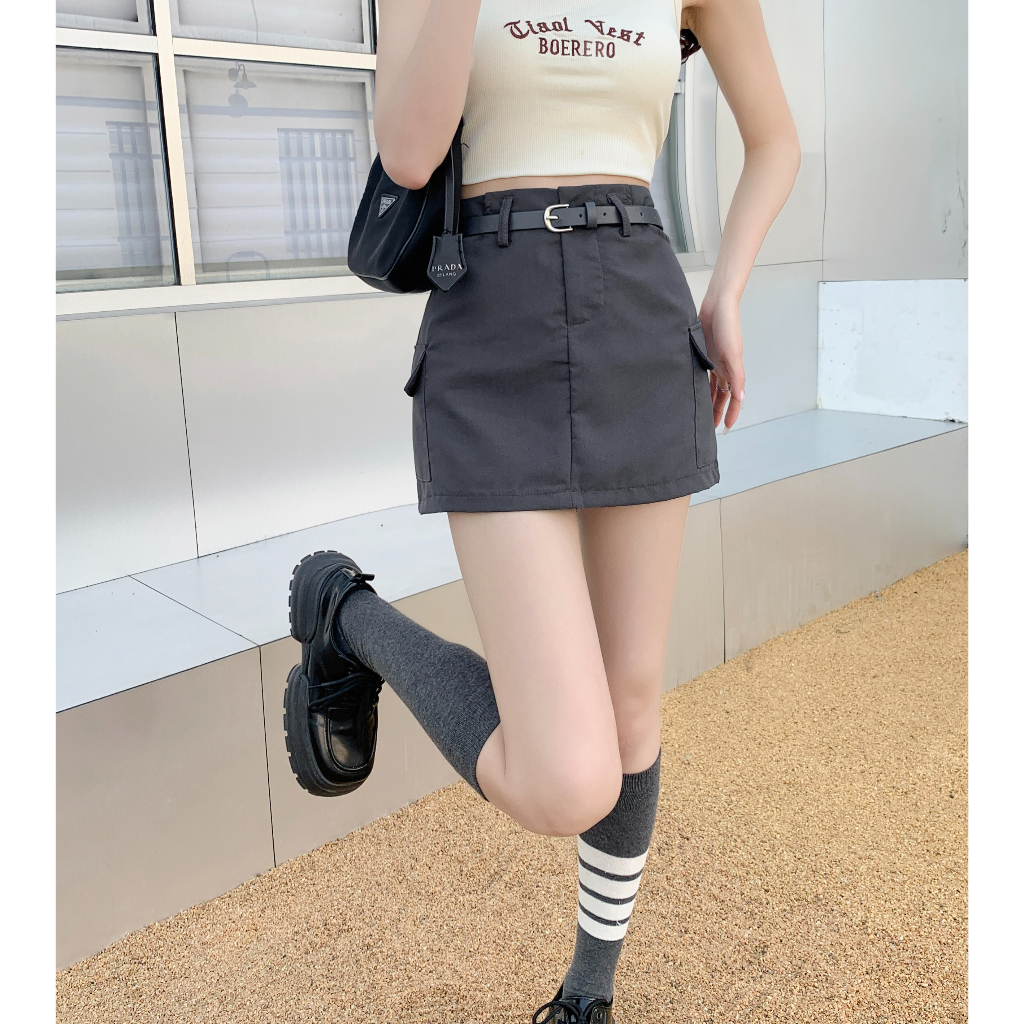 cici-no-1392-กระโปรงสั้นกระเป๋าข้าง-cargo-skirt-y2kมาพร้อมเข็มขัด-แมชกับเสื้อตัวไหนก็น่ารักกก