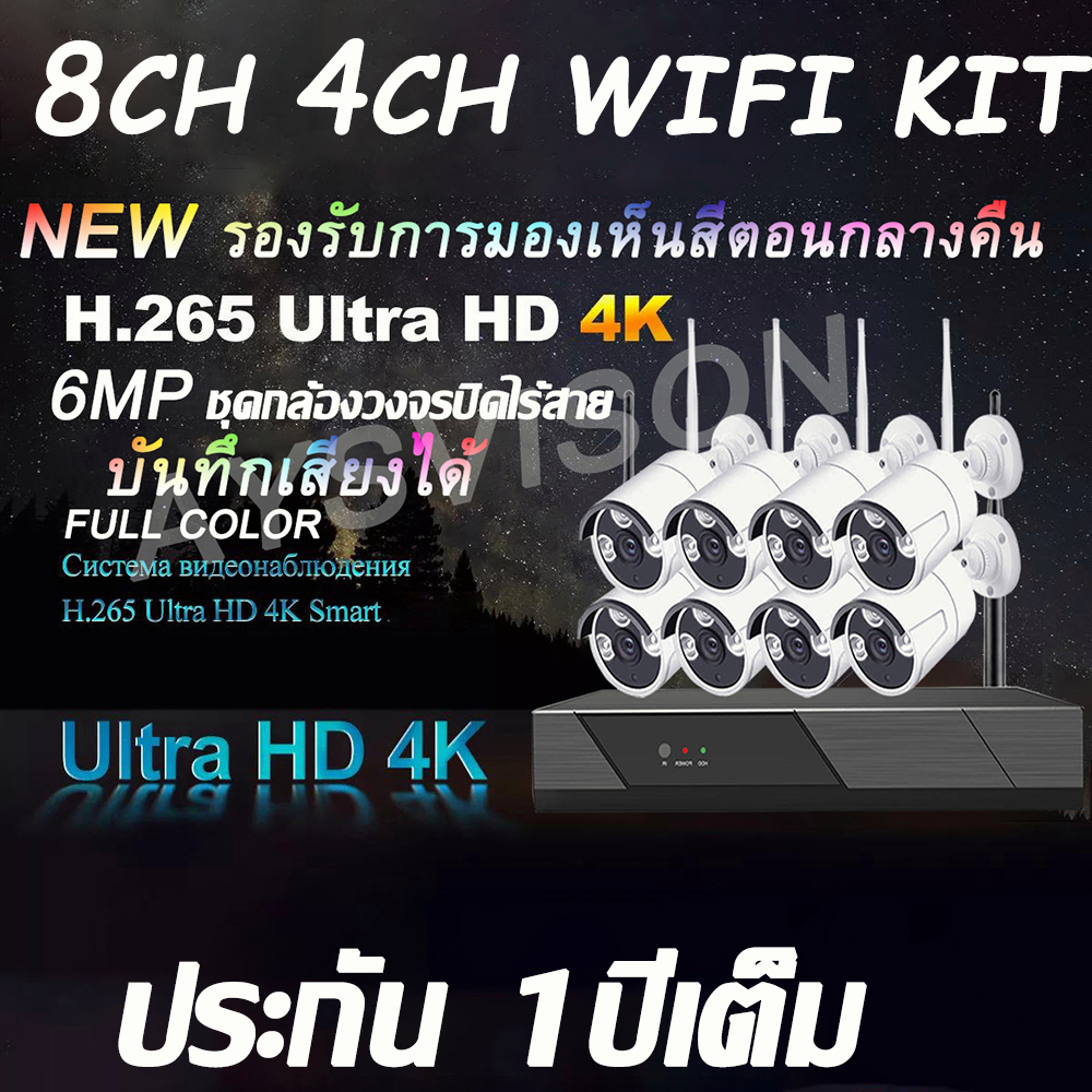 color-ชุดกล้องวงจรปิดไร้สาย-5g-kit-4ch-8ch-fhd-1080p-cctv-บันทึกเสียงได้-wifi-wireless-4ล้านพิกเซล-ดูออนไลน์ได้ทั่วโลก