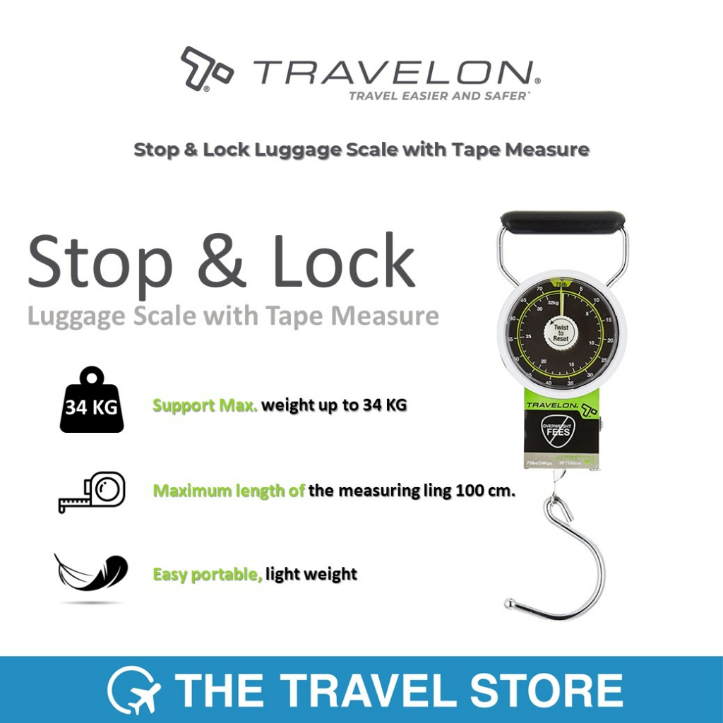 Travel Scale Travelon Stop & Lock Luggage Scale - Portable Black Scale ...
