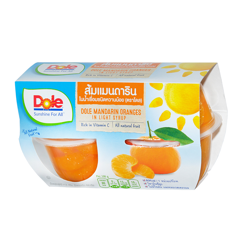 dole-ส้มแมนดารินในน้ำเชื่อมหวานน้อย-ขนาด-113ก-4-ถ้วย-แพ็ค-2-แพ็ค