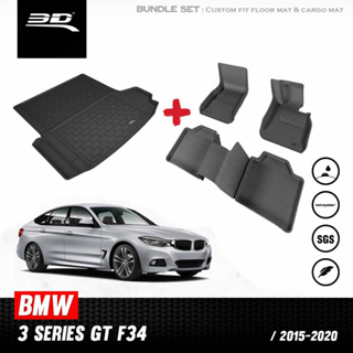 พรมปูพื้นรถยนต์ 3D พร้อมถาดท้าย BMW 3 SERIES GT F34 ปี 2015 - 2020