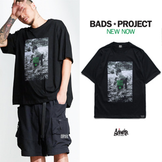 Just Say Bad ® เสื้อ Oversize รุ่น Happy Green ( แบบผ่าข้าง ) สีดำ ชาย หญิง แขนสั้น M L OS