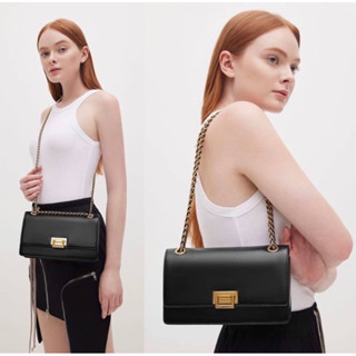 CHARLES &amp; KEITH BAG กระเป๋าสะพายวัสดุ Saffiano PU