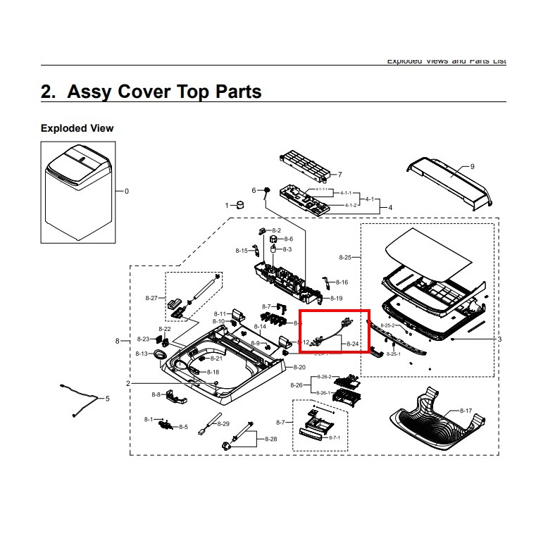 อะไหล่แท้ศูนย์/สายไฟชุดบน เครื่องซักผ้าซัมซุง/ ASSY WIRE HARNESS-SUB ...