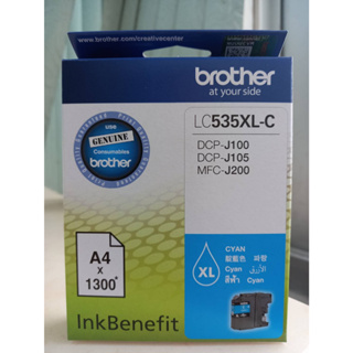 Brother LC-535 XL สีฟ้า แท้ศูนย์ 100% Cyan Ink Cartridge ตลับหมึก สีฟ้า สำหรับเครื่องอิงค์เจ็ทรุ่น