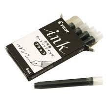 หมึกสำเร็จรูป ปากกาหมึกซึมสีดำ PILOT Fountain Pen Cartridge Ink 5หลอด/กล่อง