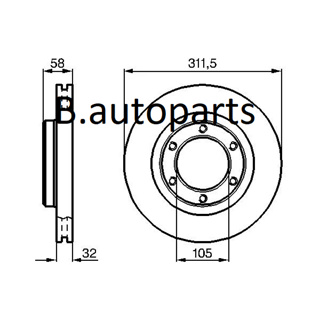 จานเบรคหน้า LEXUS LX450 FZJ80 1995- TOYOTA LAND CRUISER VX80 HDJ80 FZJ80 1990-1997 RUNSTOP /คู่