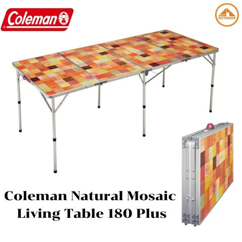 Coleman Natural Mosaic Foldable Aluminum Table – 60x60x40 Cm, Lightweight For Camping & Patio