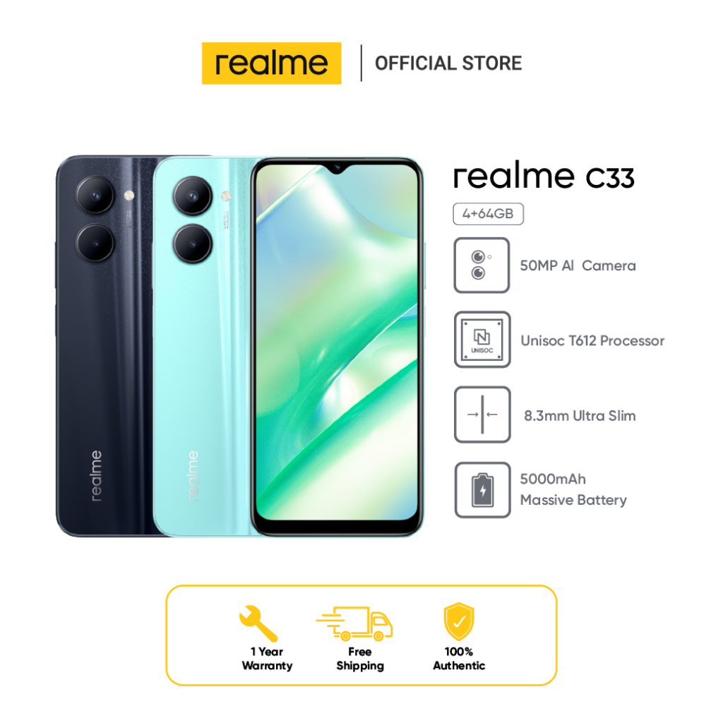 realme C33 (4+64GB) 50MP AI Camera | Boundless Sea Design|8.3mm Ultra ...