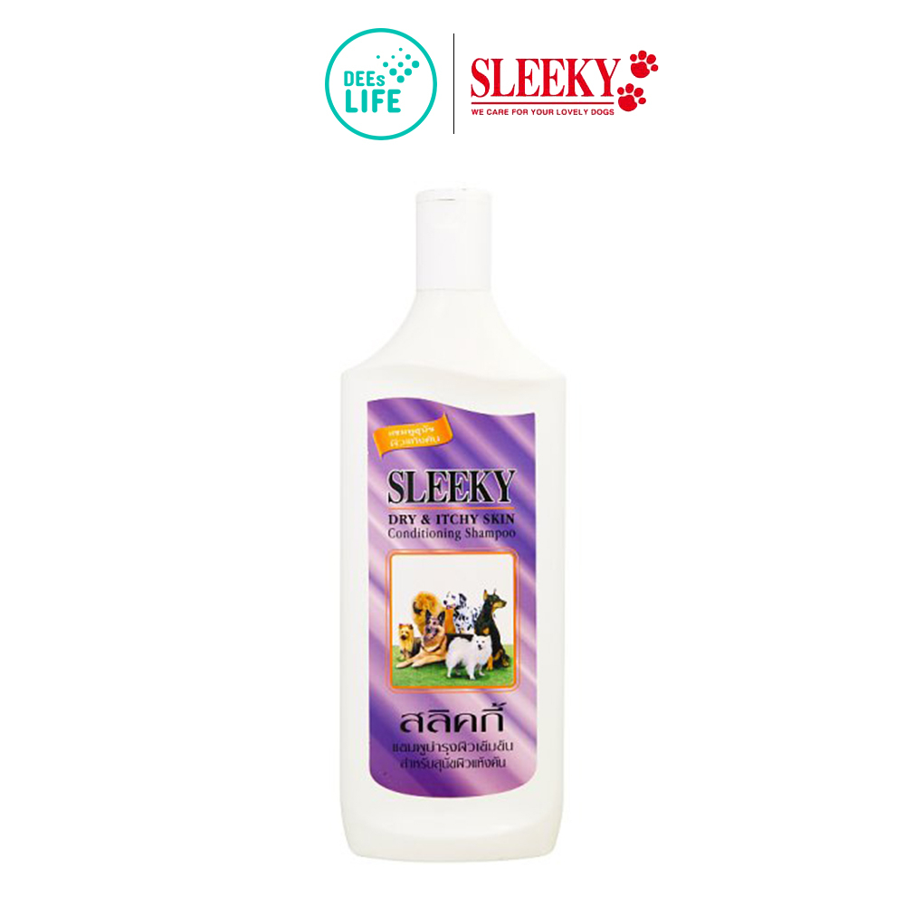 sleeky-สลิคกี้-shampoo-day-สลิคกี้-แชมพูบำรุงผิวเข้มข้นสำหรับสุนัขผิวแห้งคัน-skinand-itch-350-cc