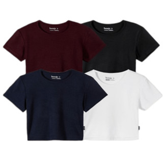 โปรโมชั่น : Yuedpao รุ่นโคตรนุ่ม เสื้อครอป Crop Top นุ่มตั้งแต่กำเนิด ยืดแต่ไม่ย้วย ยับยาก ไม่ต้องรีด เสื้อยืด Crop Set Basic