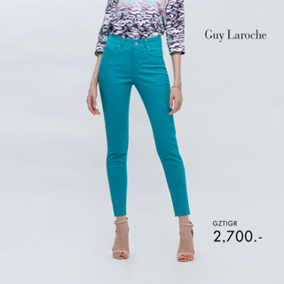 Guy Laroche กางเกงขาวยาว กาง﻿เ﻿กงผู้หญิง Color Super Skinny Jeans กางเกงยีนส์สีเขียว (GZTIGR)