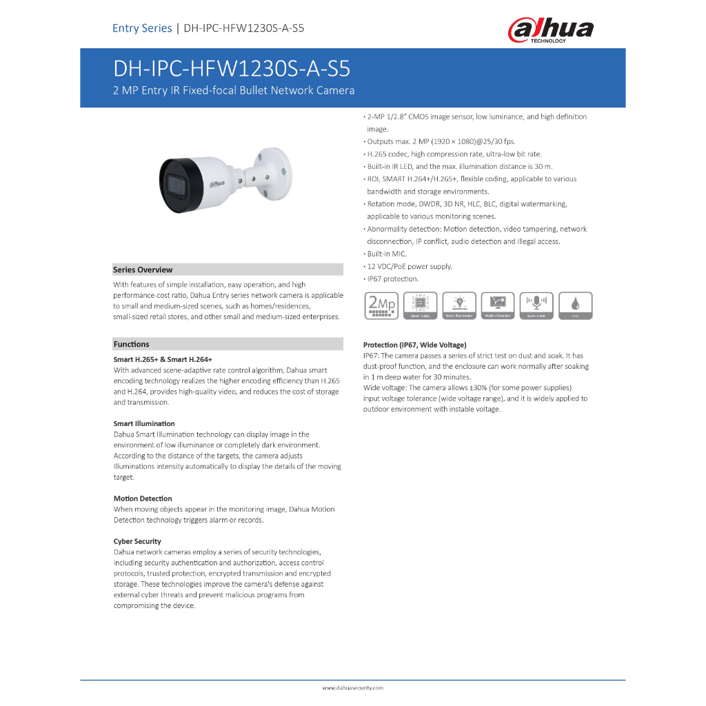 dahua-กล้องวงจรปิด-ip-2-ล้านพิกเซล-รุ่น-dh-ipc-hfw1230s-a-ระบบpoe-รองรับไมค์บันทึกเสียงในตัว