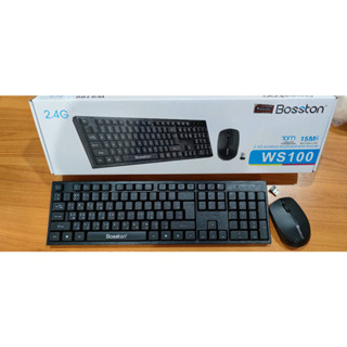 Keyboard+Mouse wireless WS100 Bosston คีย์บอร์ด+เมาส์ ไร้สาย  2.4g 10เมตร