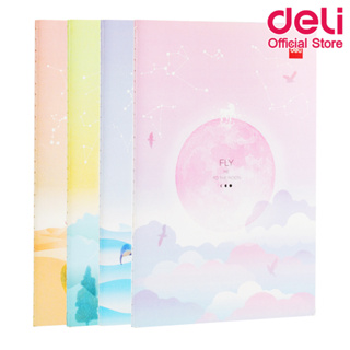 Deli NA540 A Notebook สมุดปกอ่อนสันเชือก A5 แบบมีเส้น 40 แผ่น (คละลาย 1 เล่ม) สมุด สมุดโน๊ต สมุดบันทึก เครื่องเขียน สมุดปกอ่อน