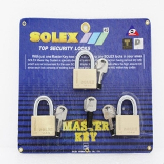 ชุดกุญแจ Solex คอสั้น ขนาด 50 มม. กุญแจอย่างดี ระบบล็อคลูกปืนมาสเตอร์คีย์ (MASTER KEY) ป้องกันกุญแจผี 3ตัว/ชุด