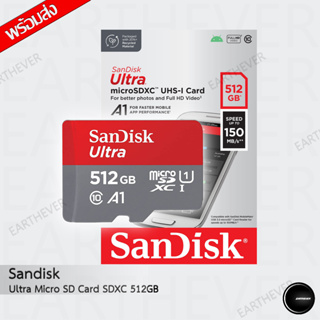 Sandisk Ultra Micro SD Card SDXC 512GB Class10 อ่านสูงสุด 150MB/s A1 (SDSQUAC-512G-GN6MN)