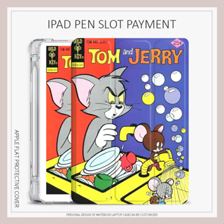 cat mouse เคสไอเเพด air1/2/3/4/5 mini6 เคส iPad 10.2 gen7 8 9 gen10 case iPad 2022 pro11 Tom Jerry พร้อมถาดใส่ปากกา