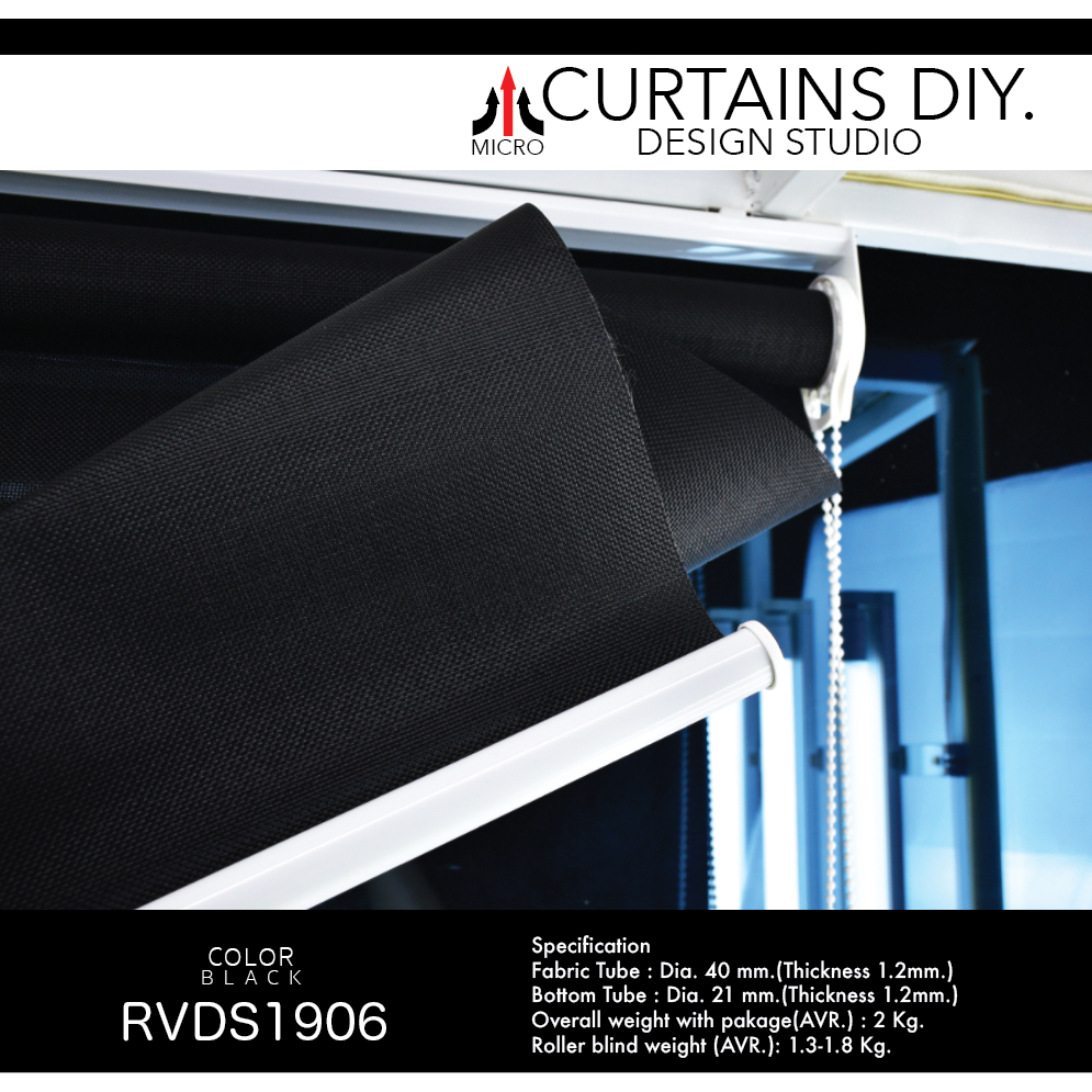rvds1906-ม่านม้วนผ้า-sunscreen-สีดำ-กรองแสงมองทะลุ-95-และความร้อน-เนื้อผ้าป้องกันฝุ่นละออง-และความชื้น
