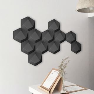 Arrowzoom Sticker 3D ตกแต่งผนัง Hexagon Felt Wall Panel ที่ใช้กาว ตกแต่งบ้าน ปรับปรุงคุณภาพชีวิตและการอยู่อาศัย AZ1330