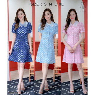 fairyangelstore - เดรสลายดอกปกลูกไม้แขนจั๊ม (DW938) #พร้อมส่ง #เดรสทำงาน #เดรสแฟชั่น #เดรสสวย #เดรสน่ารัก #เดรสสั้น