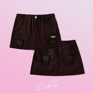 DADDY | Cargo Mini Skirt กระโปรงสั้นคาร์โก้ สีน้ำตาล