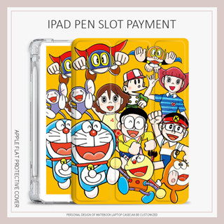 Japanese cartoon เคสไอเเพด air4/5 mini1/2/3/4/5/6 เคส iPad gen7 8 9 gen10 case iPad pro11 2022 Doraemon พร้อมถาดใส่ปากกา