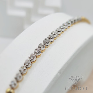 65Carat - ข้อมือเพชรแท้ Tennis Bracelet เพชรน้ำ100 ไฟดี ราคาพิเศษรหัสK01