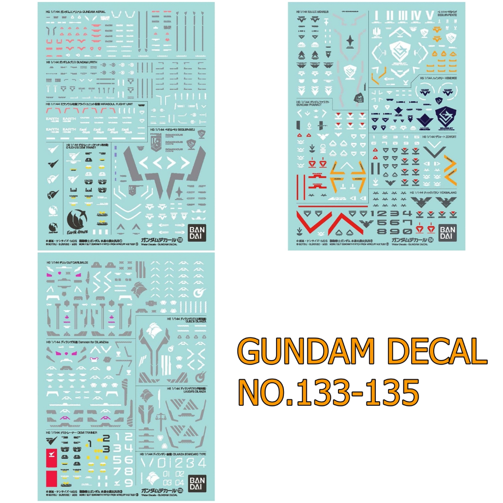 GUNDAM DECAL NO.133135 MOBILE SUIT GUNDAM THE WITCH FROM MERCURY