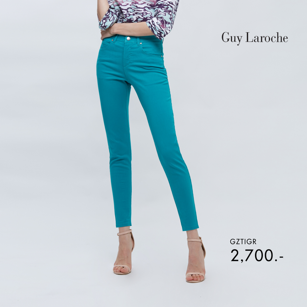 guy-laroche-กางเกงขาวยาว-กาง-เ-กงผู้หญิง-color-super-skinny-jeans-กางเกงยีนส์สีเขียว-gztigr