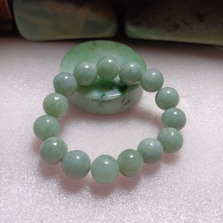 หยกพม่าแท้ jadeite type Aข้อมือยกพม่าแท้เขียวแอปเปิ้ลธรรมชาติ