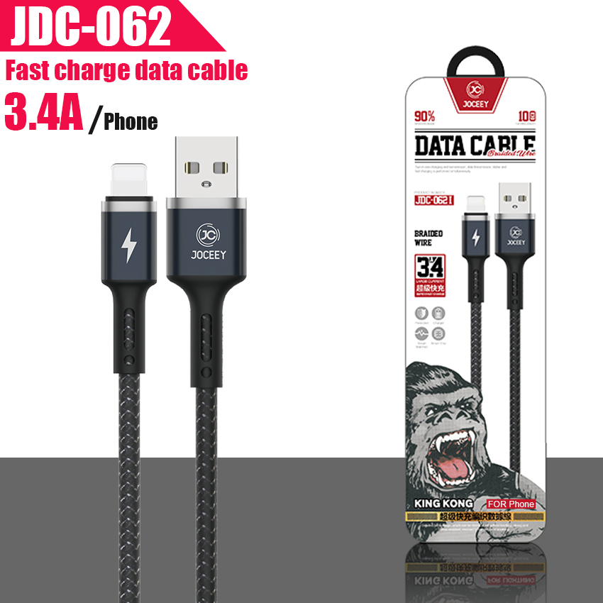 joceey-jc-062-kingkong-สายชาร์จ-3-4a-ชาร์จเร็ว-fast-charging-100-ของแท้-พร้อมส่ง-micro-i-type-c-vooc