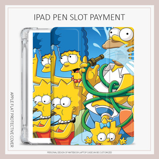 Simpsons เคสไอเเพด gen10 10.2 gen 7 8 9 case iPad pro11 2021 2022 เคส iPad mini4/5/6 air1/2/3/4/5 พร้อมถาดใส่ปากกา