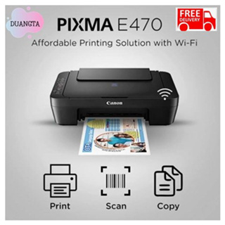 Printer canon pixma e470 (Print / Scan / Copy/ Wireless) ฟรีค่าจัดส่ง！！
