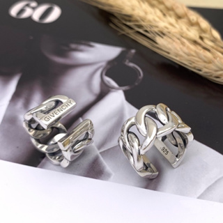 925 เงินสเตอร์ลิง Seiko แนวโน้มแฟชั่นเนื้อเชื่อมโยงเปิดแหวนชายและหญิงทั้งหมดตรงกับแหวนกว้างสไตล์เดียวกัน