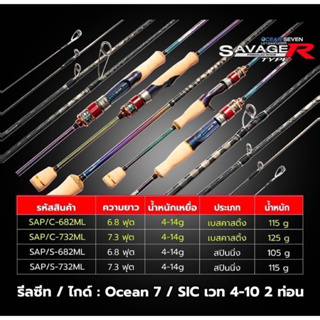 คันเบ็ดตกปลา OCEAN SEVEN รุ่น SAVAGE Type R (คัน UL, ปลาย Solid)