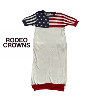 Rodeo Crowns เดรสไหมพรมวินเทจ ลายธงชาติ