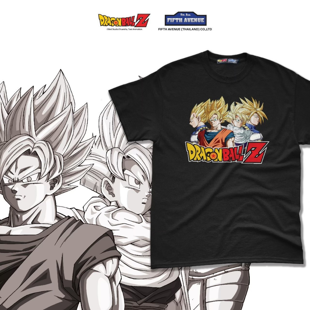 เสื้อยืดดราก้อนบอล-dbz-008-dragonballz-super-saiya-สีดำ-สีขาว