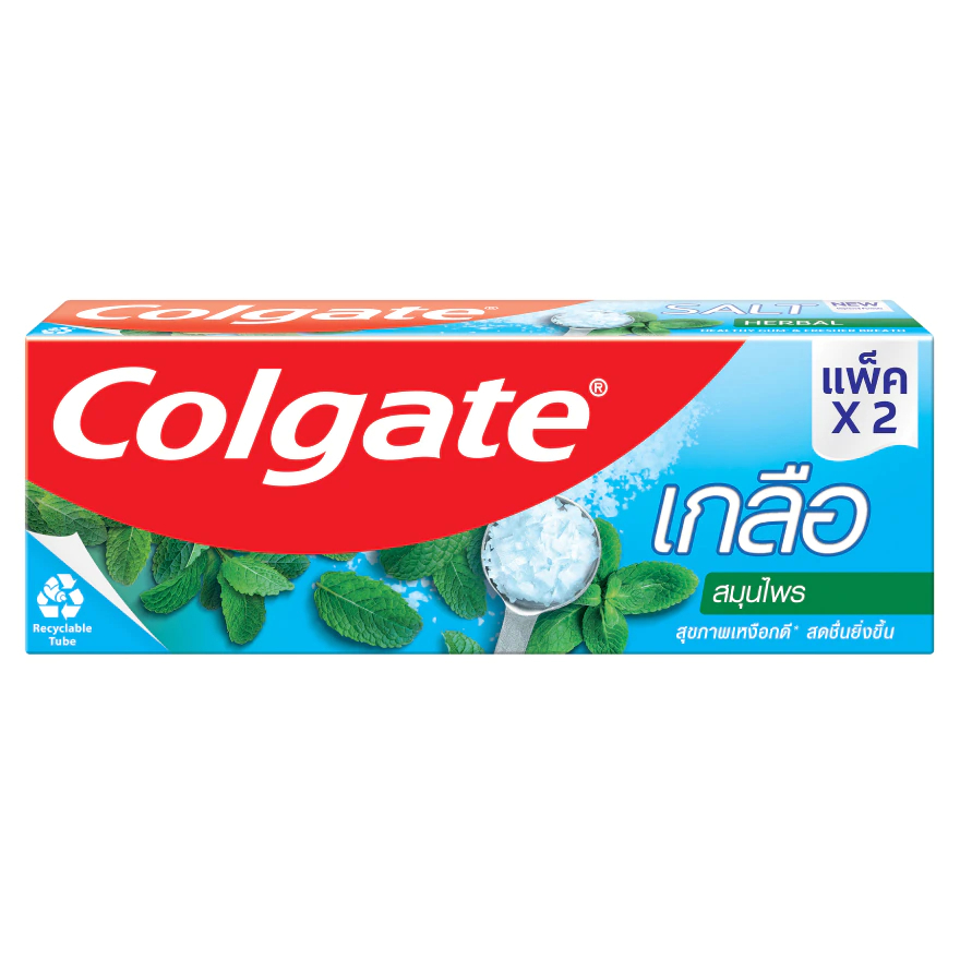 แพ็คคู่-ถูกที่สุด-colgate-ขนาด-150-กรัม-x2-ยาสีฟันคอลเกต-ยาสีฟันสูตรเกลือ-รสยอดนิยม-ป้องกันฟันผุ
