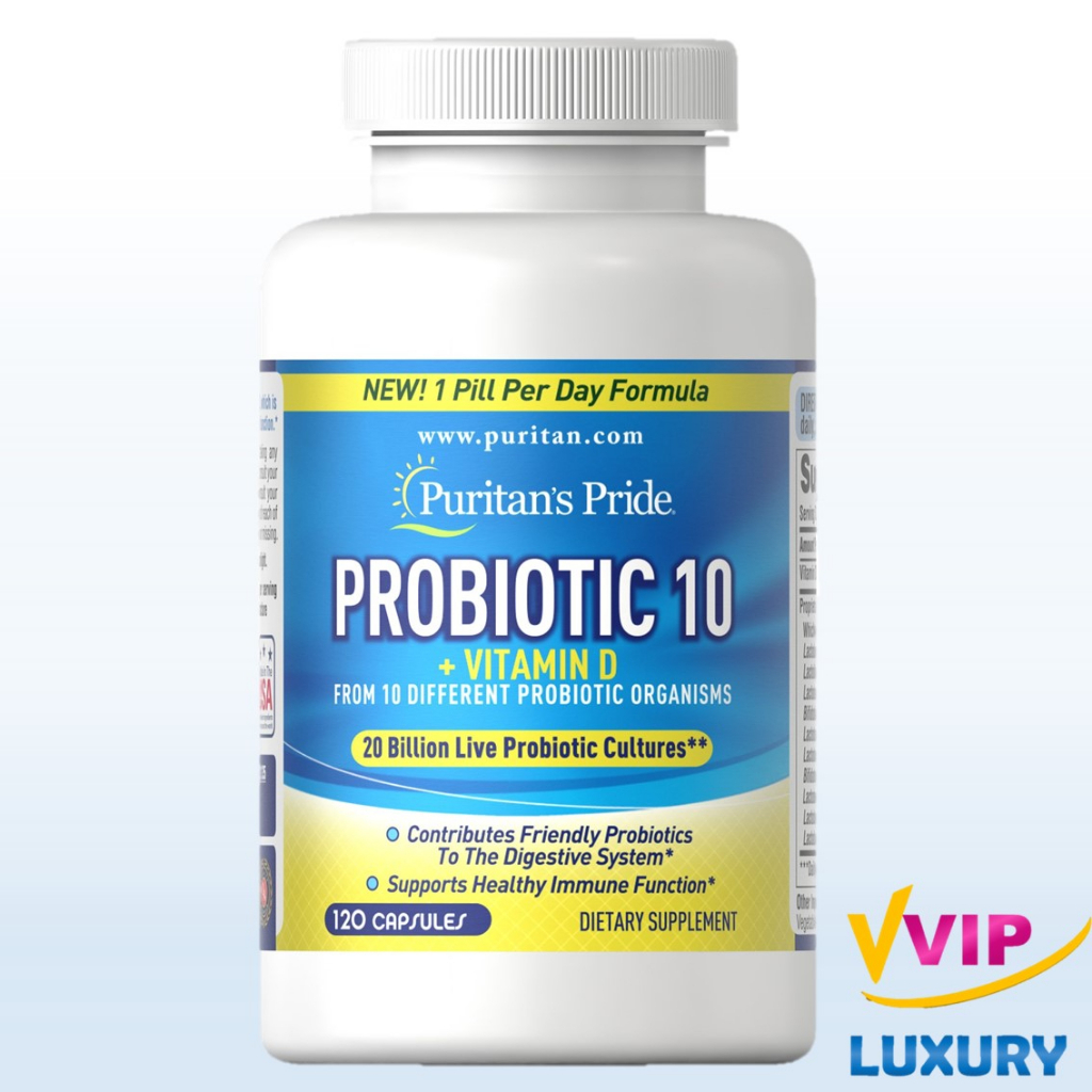 ภาพสินค้าอาหารเสริม Probiotic 10 + Vitamin D3 60/ 120 เม็ด Puritan's Pride จากร้าน vvipluxury บน Shopee ภาพที่ 3