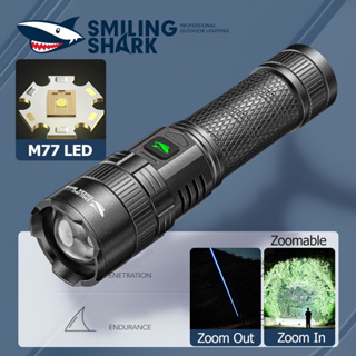 Smilingshark SD0138 ไฟฉาย led 4500lumens พลังงานสูง ซูมได้ พร้อม 5 โหมด ชาร์จได้ กันน้ํา สําหรับตั้งแคมป์ เดินป่า ล่าสัต
